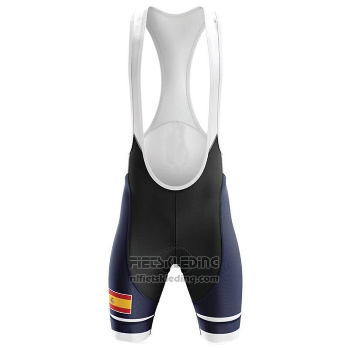 2020 Fietskleding Kampioen Spanje Blauw Geel Korte Mouwen en Koersbroek